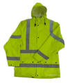 Unité centrale enduite PU réfléchissant jaune à capuchon imperméable/sécurité vêtements